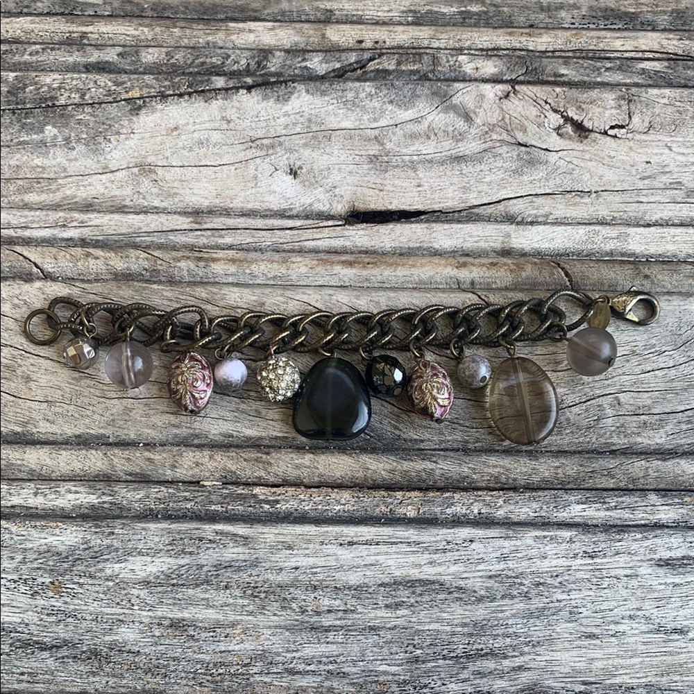 Vintage Chico’s Charm Bracelet with Black and Silver Accents